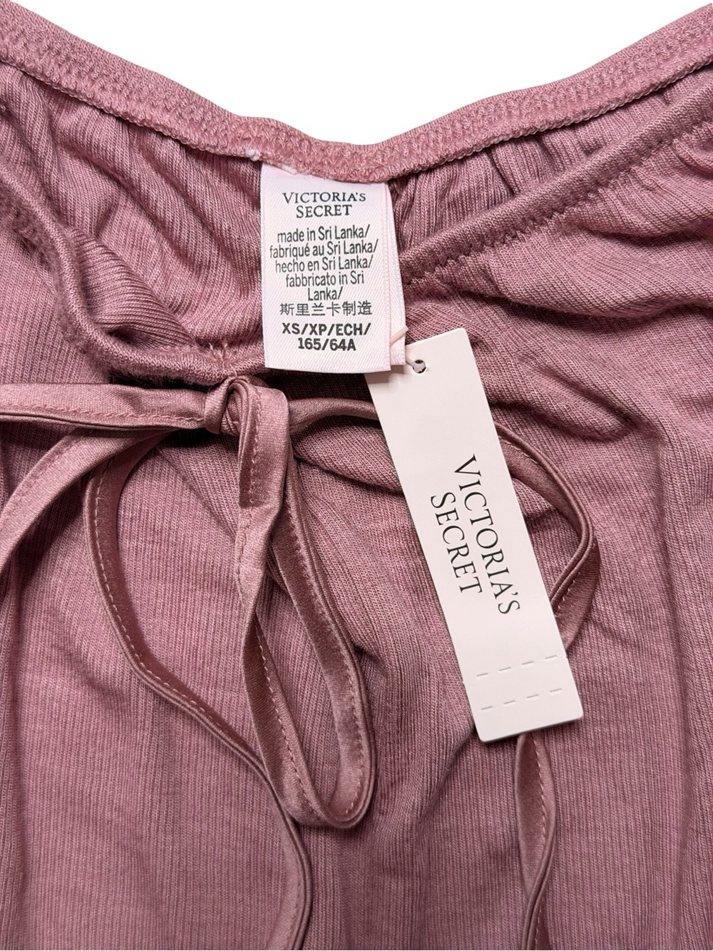 NWT Victoria's Secret Ribbed Lace Trim Pajama Sleep Shorts Mauve Pink Size XS - Picture 3 of 5
